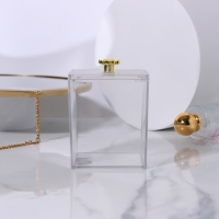 Органайзер для ватных палочек &laquo;FLOWER&raquo;, с крышкой, 11 &times; 8,5 &times; 8,5 см, цвет прозрачный/золотистый