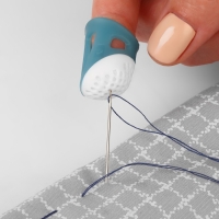 Напёрсток, 2,1 &times; 1,8 см, размер S, цвет голубой/белый