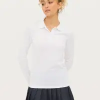 Рубашка поло женская с длинным рукавом Perfect LSL Women черный меланж, размер XXL