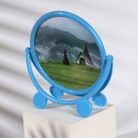 Зеркало настольное «Круг», с рамкой под фотографию, d зеркальной поверхности 17,5 см, цвет МИКС Зеркало настольное «Круг», с рамкой под фотографию, d зеркальной поверхности 17,5 см, цвет МИКС