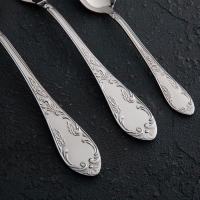 Набор столовых приборов «Посольский», 18 предметов, картонная коробка, цвет серебряный Набор столовых приборов «Посольский», 18 предметов, картонная коробка, цвет серебряный