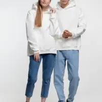 Худи оверсайз Kulonga Comfort Heavy, молочно-белое, размер XS/S