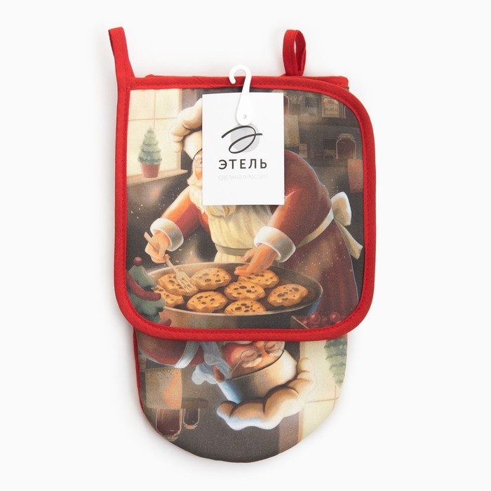 Набор кух. Этель Сookies варежка 15х28см, прихватка 19х19см,100%хл