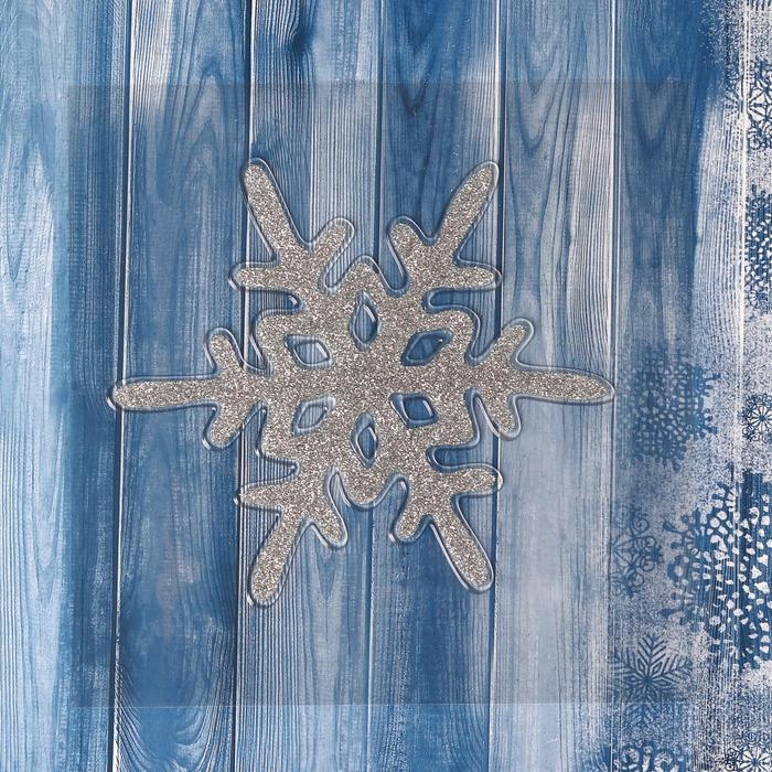 Наклейка на стекло Наклейка на стекло "Снежинка" 15х15 см, серебро