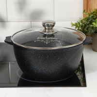 Кастрюля &laquo;Гранит Star&raquo;, 5 л, d=26 см, h=13 см, антипригарное покрытие, тёмно-синий