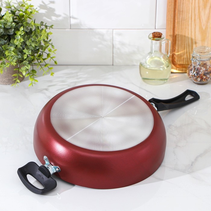 Сковорода Доляна Promo, d=26 см, пластиковая ручка, антипригарное покрытие, цвет бордовый Сковорода Доляна Promo, d=26 см, пластиковая ручка, антипригарное покрытие, цвет бордовый