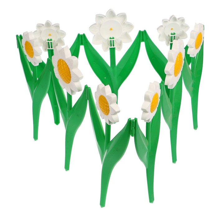 Ограждение декоративное, 32.5 × 225 см, 5 секций, пластик, белый цветок «Ромашка» Ограждение декоративное, 32.5 × 225 см, 5 секций, пластик, белый цветок «Ромашка»