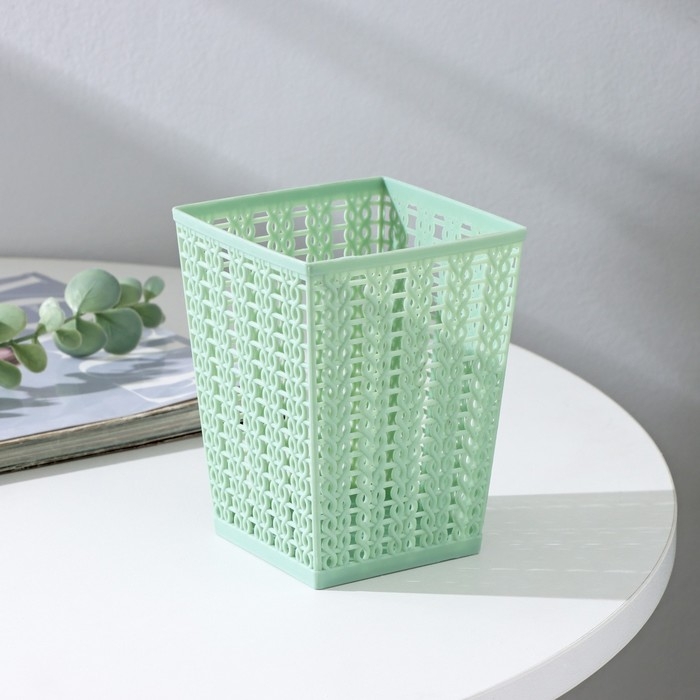 Корзинка для хранения &laquo;Плетение&raquo;, пластик, 9&times;9&times;12 см, цвет МИКС