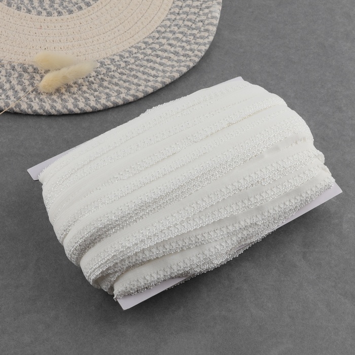 Резинка ажурная бельевая, 14 мм, 100 &plusmn; 1 м, цвет белый