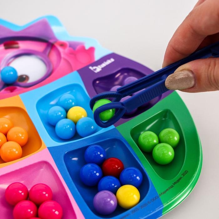 Сортер «Смешарики: Весёлые бусинки», 8 цветов, с пинцетом, по методике Монтессори Сортер «Смешарики: Весёлые бусинки», 8 цветов, с пинцетом, по методике Монтессори