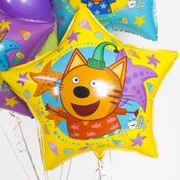 Шар фольгированный 22" &laquo;Компот. Три кота&raquo;, звезда, 1 шт. в упаковке