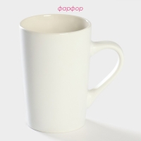 Кружка фарфоровая Доляна &laquo;Поцелуй&raquo;, 380 мл, цвет белый