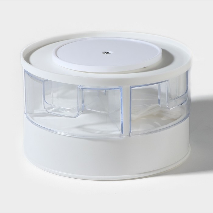 Органайзер для специй вращающийся, 4 ячейки, 2-х ярусный, 23×13,5 см, цвет белый Органайзер для специй вращающийся, 4 ячейки, 2-х ярусный, 23×13,5 см, цвет белый