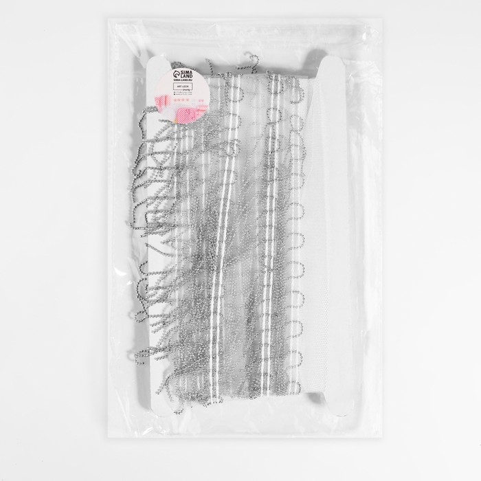 Тесьма декоративная &laquo;Бахрома&raquo;, металлизированная, 5 см, 4,5 &plusmn; 0,5 м, цвет белый