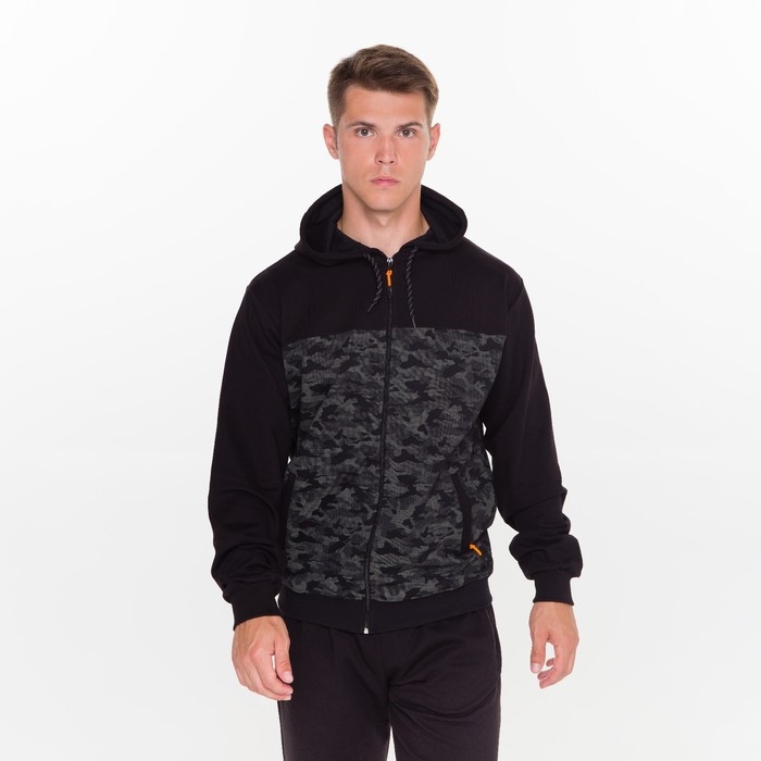 Костюм мужской (толстовка, брюки), цвет черный, размер 54 Костюм мужской (толстовка, брюки), цвет черный, размер 54