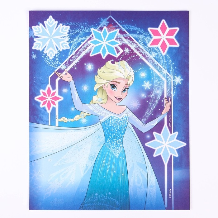 Набор для творчества: фреска песком с блёстками (9 цветов), "Эльза", Холодное сердце