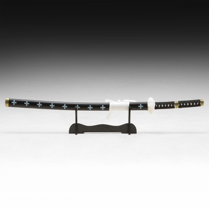 Сувенирное оружие Сувенирное оружие "Катана Ло" 103 см, клинок 68 см, чёрная с белым, на подставке