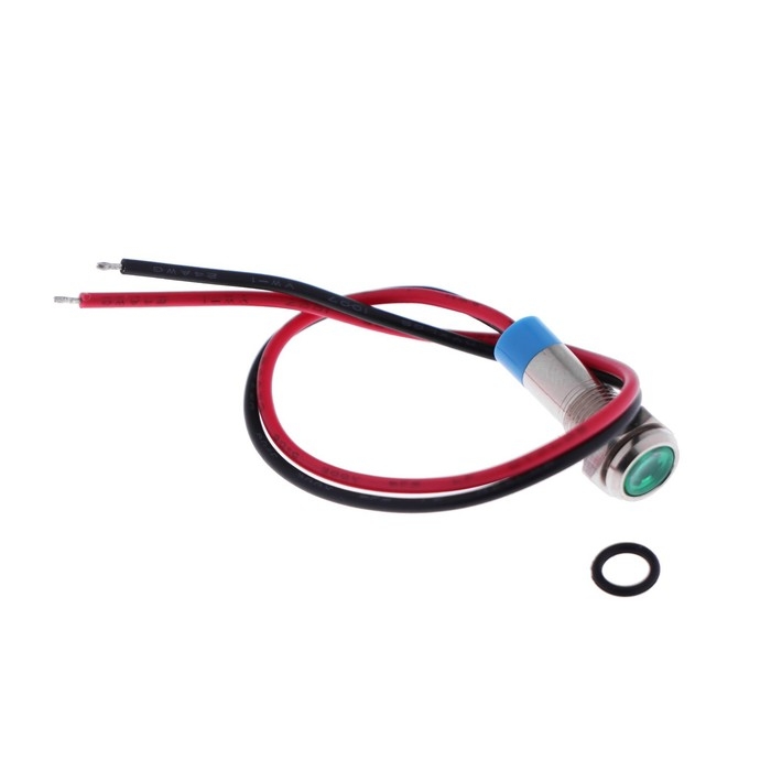 Светодиод, 12 В, 7,8 &times;16,5 мм, посадочный d=6 мм, зеленый