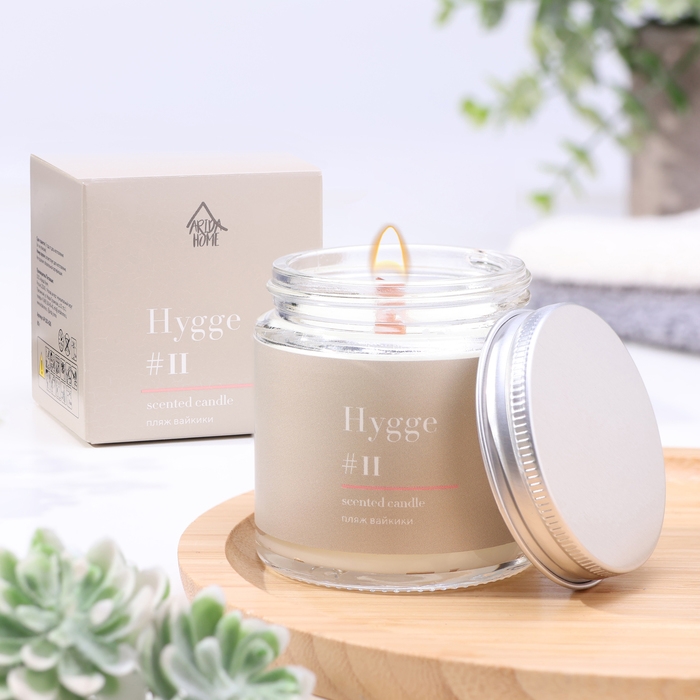 Свеча ароматическая Свеча ароматическая "Hygge" #11 Пляж вайкики, соевый воск, в банке, 90 г