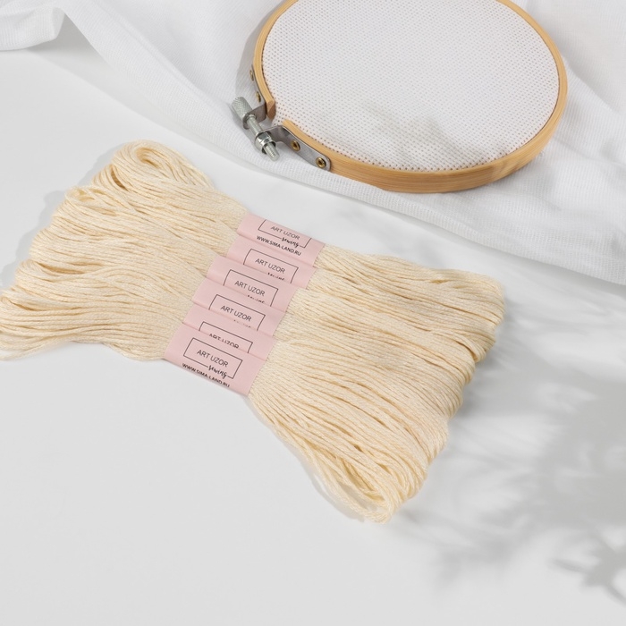 Набор ниток мулине №ECRU, 8 &plusmn; 1 м, 6 шт, цвет экрю