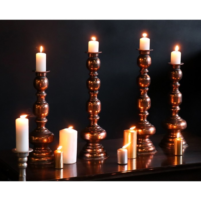 Подсвечник металл на 1 свечу Подсвечник металл на 1 свечу "Эрмете" состаренная бронза 13,5х13,5х36,5 см