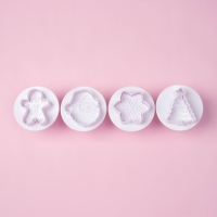 Плунжеры кондитерские Доляна «Новогоднее настроение», набор 4 шт, пластик, белые Плунжеры кондитерские Доляна «Новогоднее настроение», набор 4 шт, пластик, белые