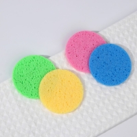 Спонжи для умывания, круглые, 2 шт, цвет МИКС Спонжи для умывания, круглые, 2 шт, цвет МИКС