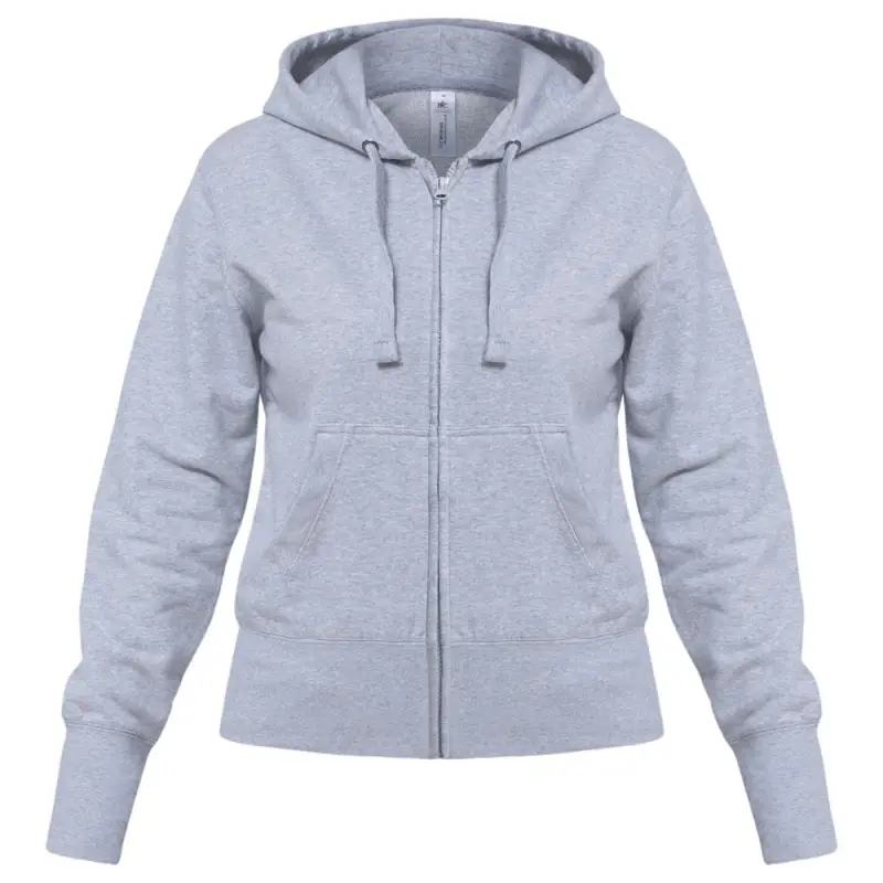 Толстовка женская Hooded Full Zip серый меланж, размер S Толстовка женская Hooded Full Zip серый меланж, размер S
