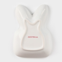 Блюдо Доляна &laquo;Зайка в золотом&raquo;, 6,5&times;12&times;3,5 см, цвет белый