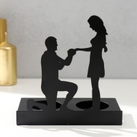 Подсвечник металл на 2 свечи "Предложение" чёрный 12,5х12х6,8 см Подсвечник металл на 2 свечи "Предложение" чёрный 12,5х12х6,8 см