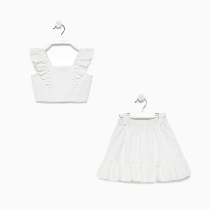 Комплект для девочки (топ, юбка) KAFTAN, р.30 (98-104 см), белый