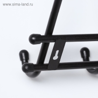 Вешалка настенная с полкой &laquo;Комфорт&raquo;, 9 крючков, цвет чёрный