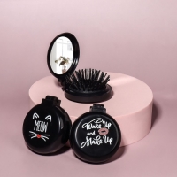 Расчёска массажная, складная, с зеркалом, d = 6,5 см, рисунок МИКС Расчёска массажная, складная, с зеркалом, d = 6,5 см, рисунок МИКС