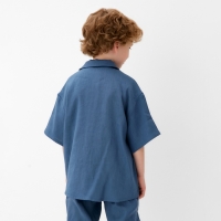 Рубашка для мальчика KAFTAN Linen, р. 34 (122-128), синий