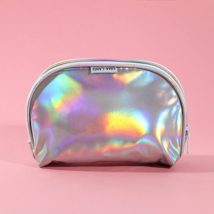 Косметичка-трапеция &laquo;В центре внимания&raquo;, голографический PVC, 20 х 13 см