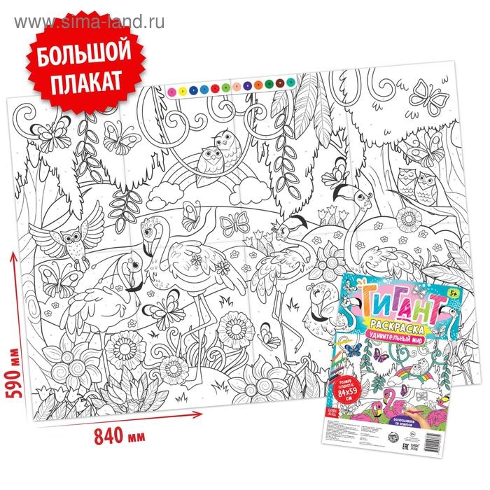 Раскраска-гигант по номерам «Удивительный мир», 59 × 84 см Раскраска-гигант по номерам «Удивительный мир», 59 × 84 см