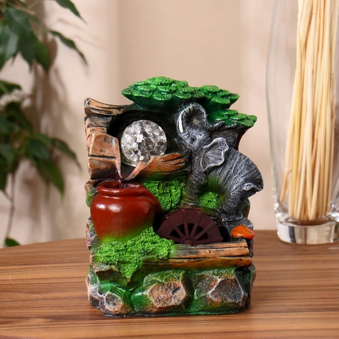 Фонтан Фонтан "Слоник с кувшином" 10х13х18 см (с подсветкой)