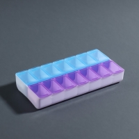 Органайзер для декора, 14 ячеек, 14,5 &times; 7,3 &times; 2,5 см, цвет голубой/фиолетовый