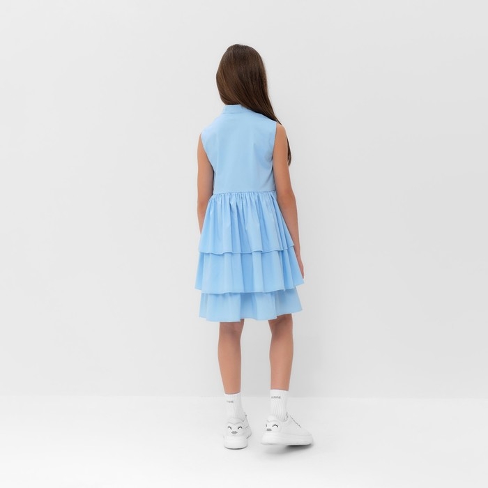 Платье для девочки MINAKU: Cotton collection цвет голубой, р-р 122 Платье для девочки MINAKU: Cotton collection цвет голубой, р-р 122