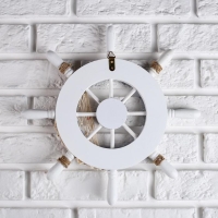 Декор интерьерный «Штурвал» на стену, бело-синий, 32 х 32 х 2 см Декор интерьерный «Штурвал» на стену, бело-синий, 32 х 32 х 2 см