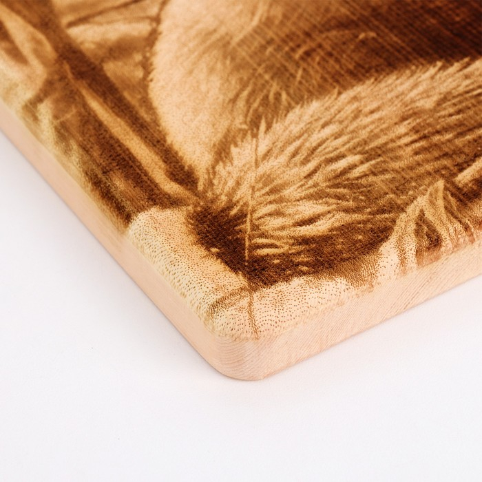 Доска из массива кедра &laquo;Лиса&raquo;, большая, прямоугольная, 23 &times; 35 см №35