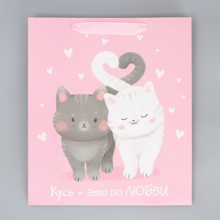 Пакет подарочный ламинированный вертикальный, упаковка, &laquo;Любви и тепла&raquo;, M 26 х 30 х 9 см