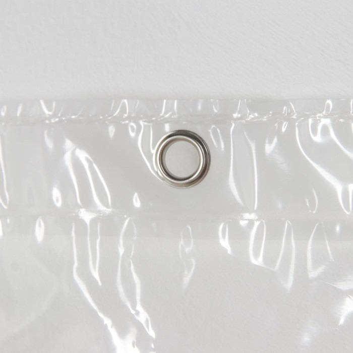 Штора для ванной комнаты SAVANNA &laquo;Лёд&raquo;, с люверсами, 180&times;180 см, PEVA, прозрачная