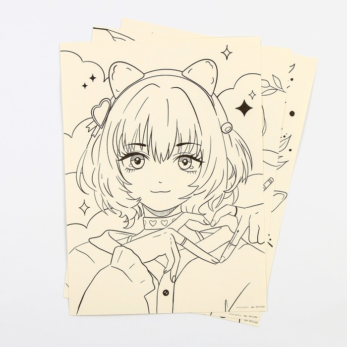 Набор для скетчинга &laquo;Аниме. Лис и девочка&raquo;, на акварельной бумаге