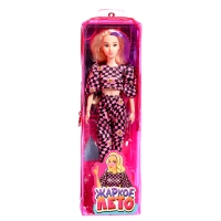 Кукла в пенале &laquo;Жаркое лето&raquo;, костюм в клеточку