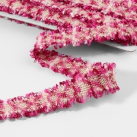 Тесьма декоративная &laquo;Твидовая&raquo;, двусторонняя, 30 мм, 5 &plusmn; 0,5 м, цвет фуксия