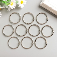 Кольца для творчества (фотоальбомов) "Серебро" внутр. d= 3,7 см внешн. d=4,3 см н-р 10 шт Кольца для творчества (фотоальбомов) "Серебро" внутр. d= 3,7 см внешн. d=4,3 см н-р 10 шт