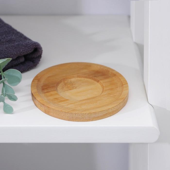 Мыльница бамбуковая, 0,9&times;9,5&times;9,5 см