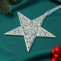 Украшение ёлочное "Изящная" 12,5х12,5 см, прозрачный перелив