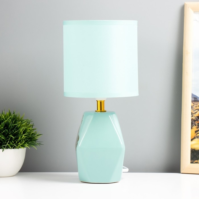 Настольная лампа "Натюр" E14 40Вт бирюзовый 12,5х12,5х28 см RISALUX